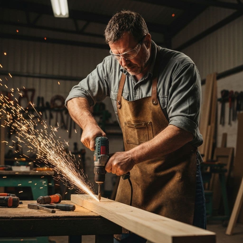 Tradesperson with drill